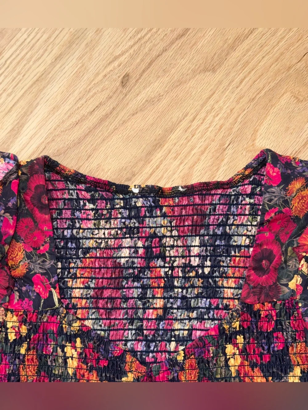 Ivy City Co. 100% Cotton Hattie Dress in Night Garden Floral Smocked Midi Small - Picture 7 of 9
